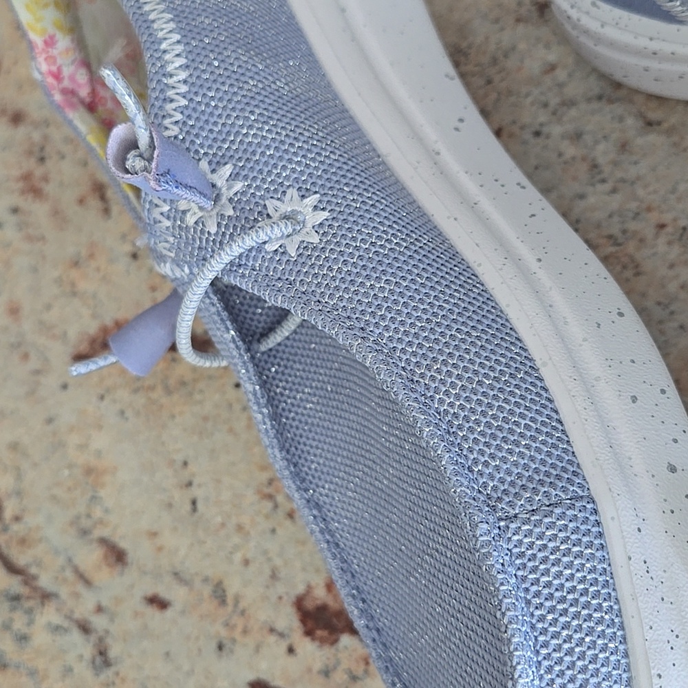 Hey Dude Blue Sparkle Slip-Ons NWOT - Picture 2 of 5